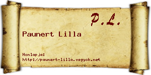 Paunert Lilla névjegykártya